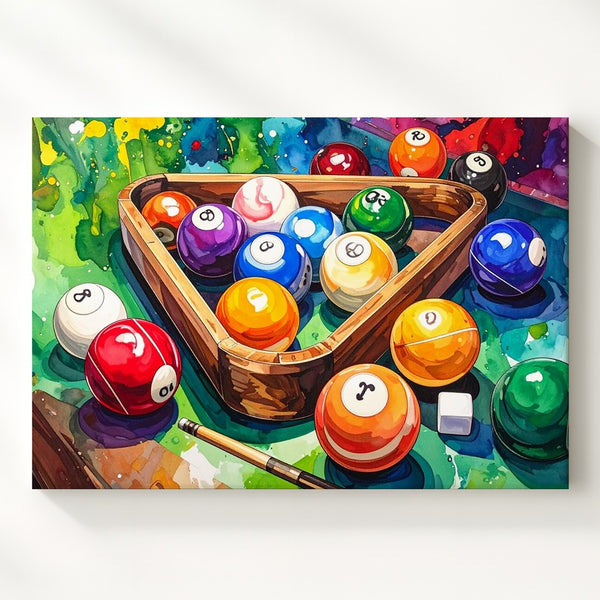Vibrant Billiards Burst Canvas – Colorful Pool Table Wall Art with Comic Style - Gifitto