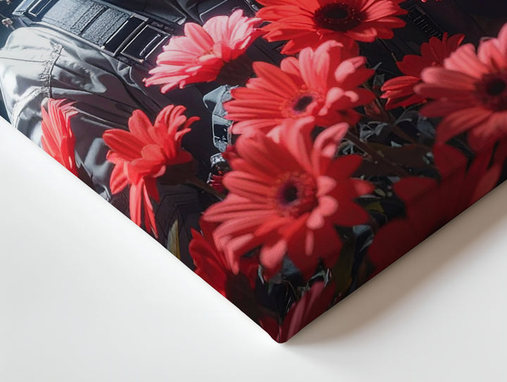 Cosmic Blooms Astronaut Canvas – Surreal Space & Floral Art - Gifitto