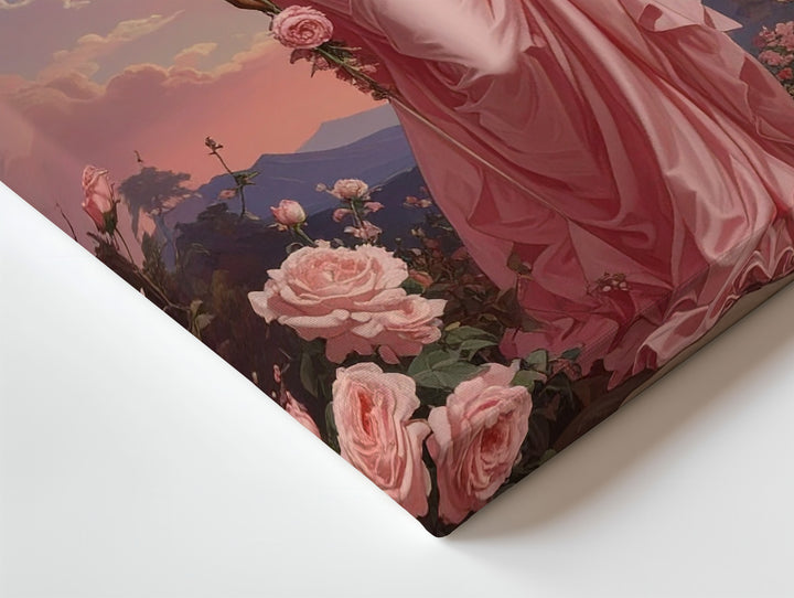 Moonlit Rose Goddess Canvas – Romantic Mythology and Floral Fantasy Art - Gifitto