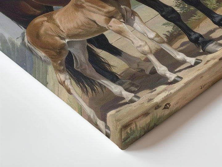 Mother and Foal Canvas – Heartwarming Horse Family Wall Art - Gifitto
