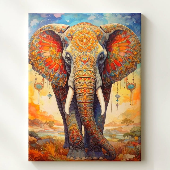 Mystical Mandala Elephant Canvas – Spiritual Digital Art with Sacred Patterns - Gifitto