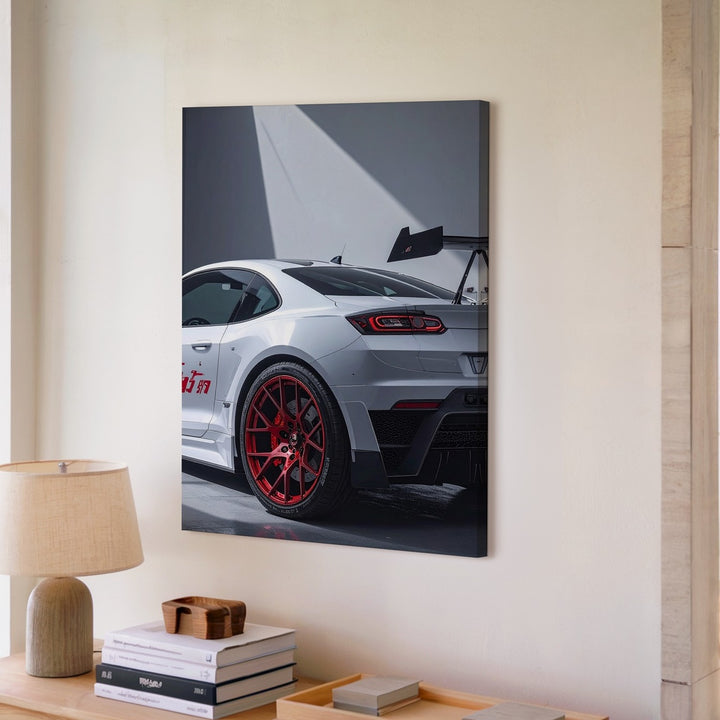 White Porsche GT3 RS Canvas – Studio-Lit Performance Car Wall Art - Gifitto