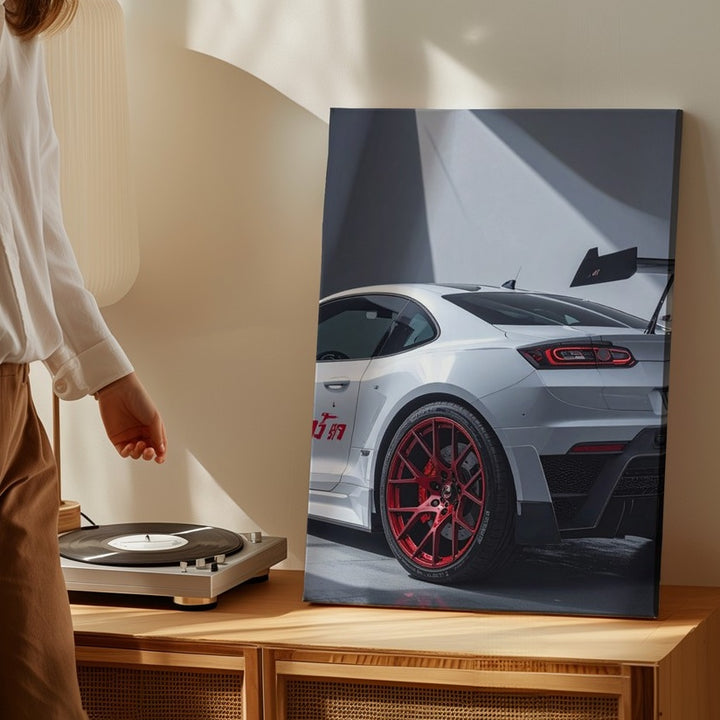 White Porsche GT3 RS Canvas – Studio-Lit Performance Car Wall Art - Gifitto