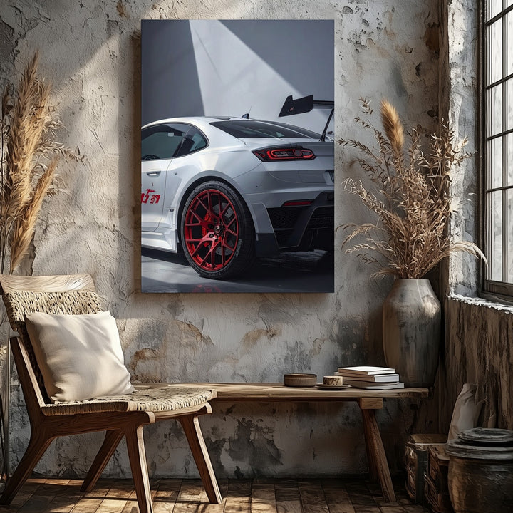 White Porsche GT3 RS Canvas – Studio-Lit Performance Car Wall Art - Gifitto