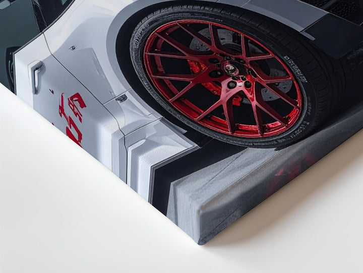 White Porsche GT3 RS Canvas – Studio-Lit Performance Car Wall Art - Gifitto