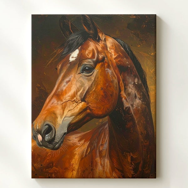 Fiery Spirit Horse Canvas – Bold Chestnut Stallion Wall Art - Gifitto