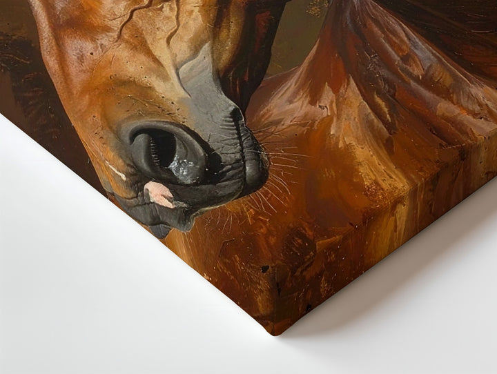 Fiery Spirit Horse Canvas – Bold Chestnut Stallion Wall Art - Gifitto