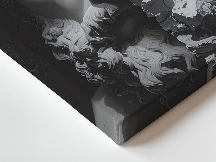 Duality Marble Sculpture Canvas – Classical Beauty Meets Modern Decay - Gifitto