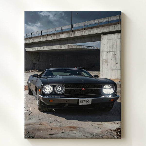 Black Dodge Challenger SRT Canvas – Urban Tunnel Muscle Car Wall Art - Gifitto