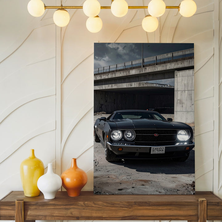 Black Dodge Challenger SRT Canvas – Urban Tunnel Muscle Car Wall Art - Gifitto