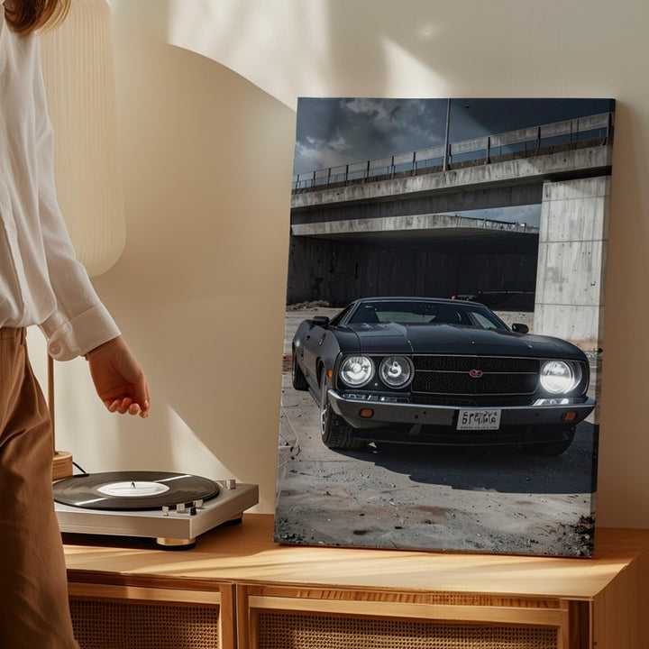 Black Dodge Challenger SRT Canvas – Urban Tunnel Muscle Car Wall Art - Gifitto