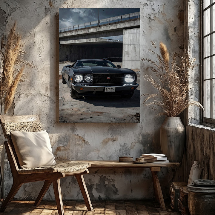 Black Dodge Challenger SRT Canvas – Urban Tunnel Muscle Car Wall Art - Gifitto