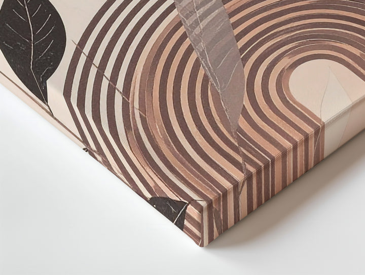Terracotta Sun Eclipse Canvas – Minimalist Botanical & Geometric Wall Art - Gifitto