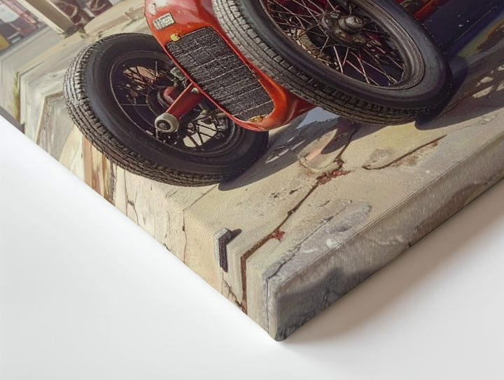 Vintage Race Car & Gas Station Canvas – Nostalgic Motorsport Wall Art - Gifitto