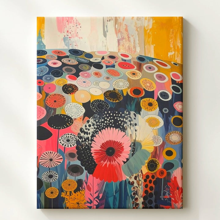 Retro Floral Pattern Canvas – 1970s-Inspired Vintage Floral Art - Gifitto