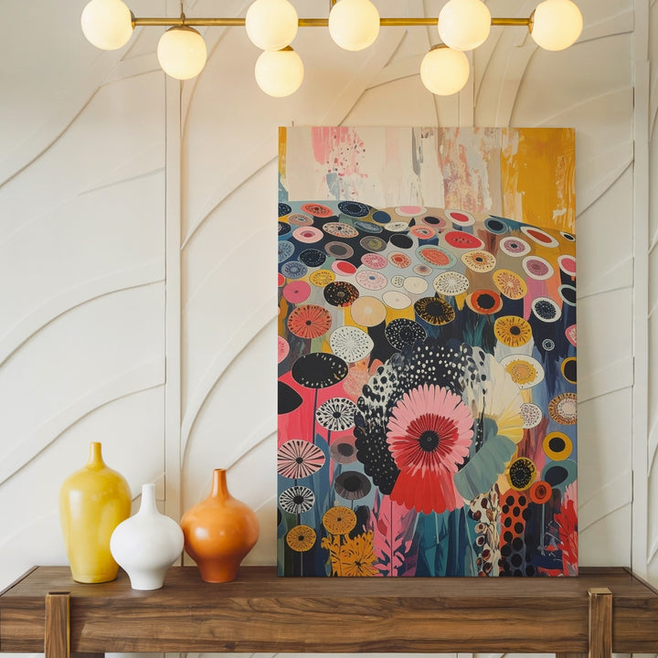 Retro Floral Pattern Canvas – 1970s-Inspired Vintage Floral Art - Gifitto