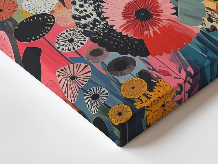 Retro Floral Pattern Canvas – 1970s-Inspired Vintage Floral Art - Gifitto