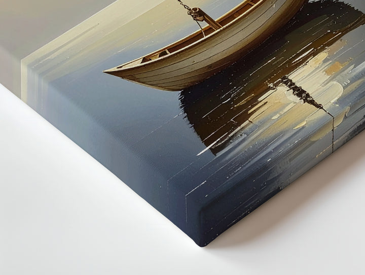 Solitude on the Sea Canvas – Peaceful Minimalist Boat Art - Gifitto