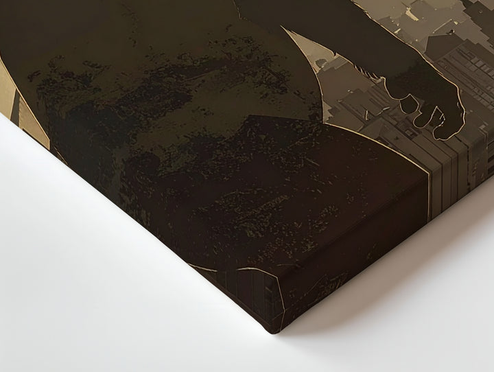 Giant Gorilla Over City Canvas – Powerful Urban Silhouette Art - Gifitto
