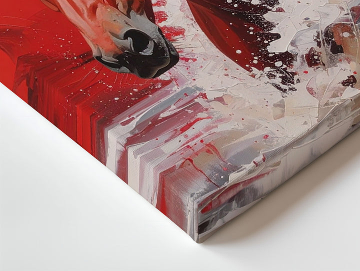 Fiery Red Horse Canvas – Dynamic Equine Motion Wall Art - Gifitto