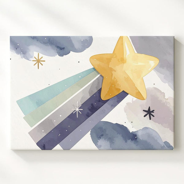 Joyful Shooting Star Canvas – Magical Nursery Wall Art - Gifitto