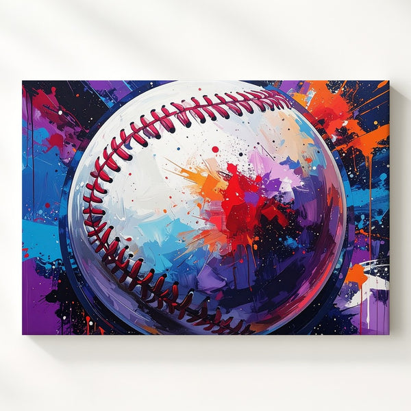 Comic Splash Baseball Canvas – Bold Sports Wall Art with Street Style Energy - Gifitto