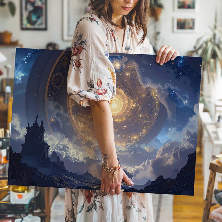 Cosmic Pilgrim Canvas – Surreal Interdimensional Journey Wall Art - Gifitto