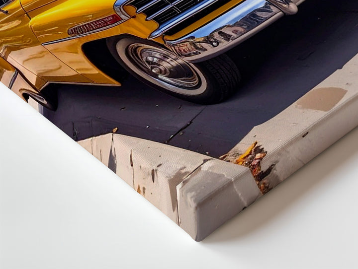 Yellow 1950s Chevrolet Canvas – Tropical Palm Street Classic Car Wall Art - Gifitto