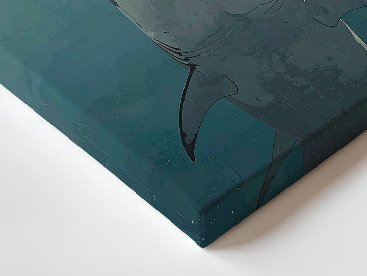 Shark's Shadow Canvas – Fearsome Ocean Predator Art - Gifitto