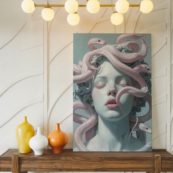 Medusa Marble Bust Canvas – Surreal Mythical Sculpture Art - Gifitto