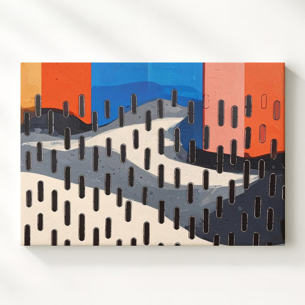 Vibrant Abstract Color Block Canvas – Kinetic Dash Mark & Color Field Art - Gifitto