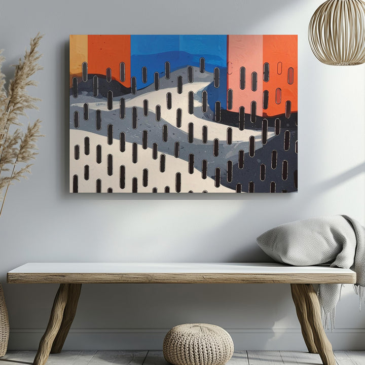 Vibrant Abstract Color Block Canvas – Kinetic Dash Mark & Color Field Art - Gifitto