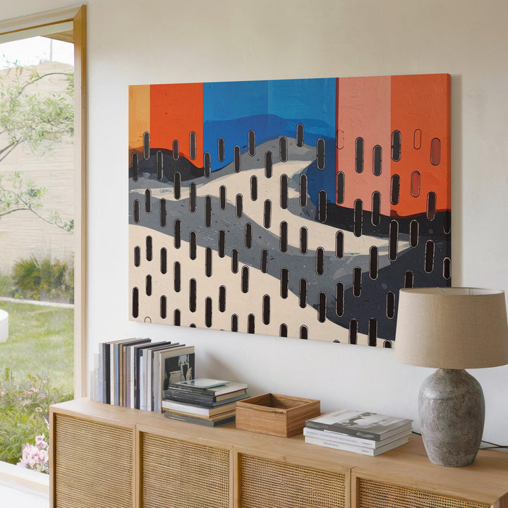 Vibrant Abstract Color Block Canvas – Kinetic Dash Mark & Color Field Art - Gifitto