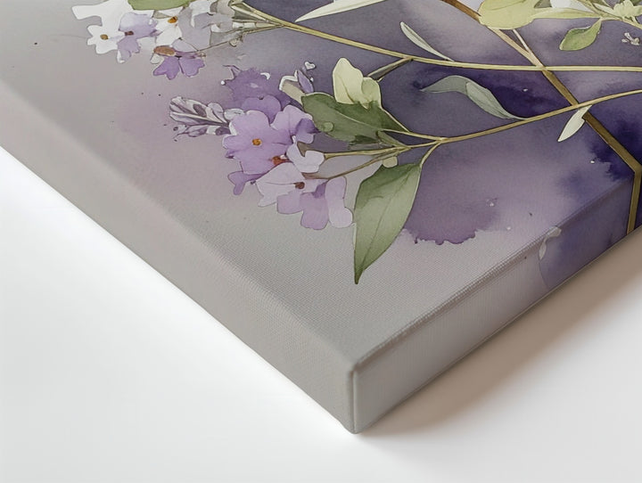 Delicate Lavender Watercolor Canvas – Minimalist Botanical Art - Gifitto