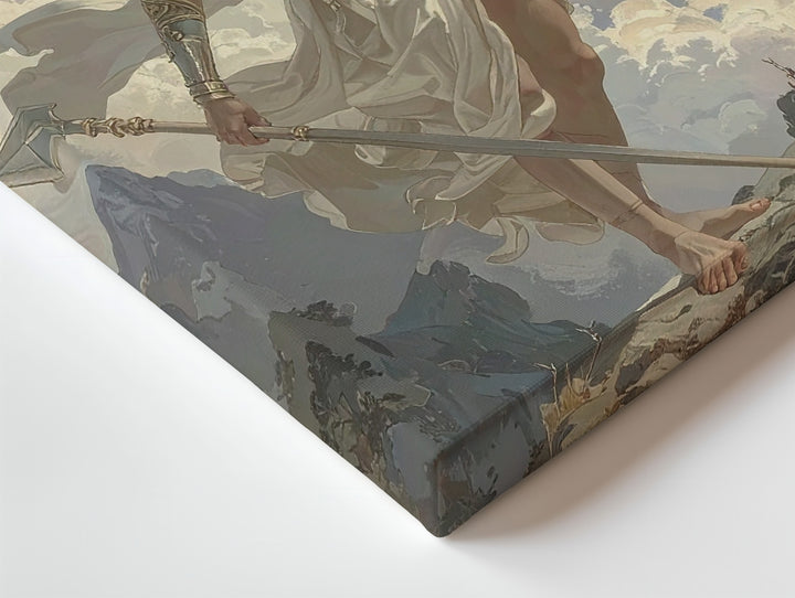 Divine Warrior Goddess Canvas – Majestic Greek Mythology Art - Gifitto