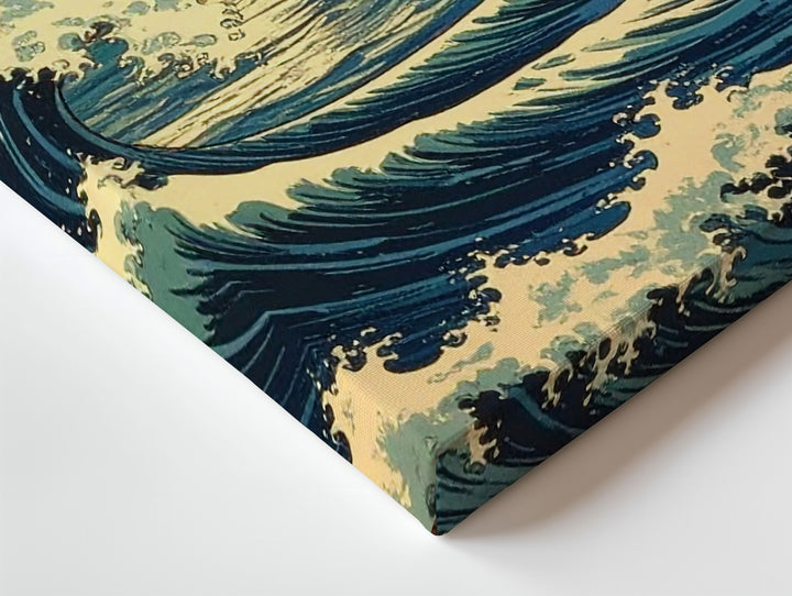 Crimson Wave & Fuji Canvas – Dramatic Ocean Sunset with Mountain Silhouette - Gifitto