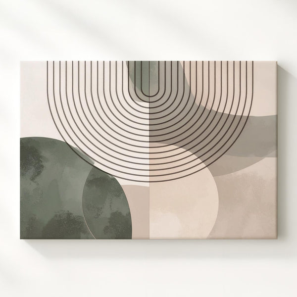 Geometric Circle Canvas – Minimalist Semi-Transparent Circle Art with Curved Lines - Gifitto