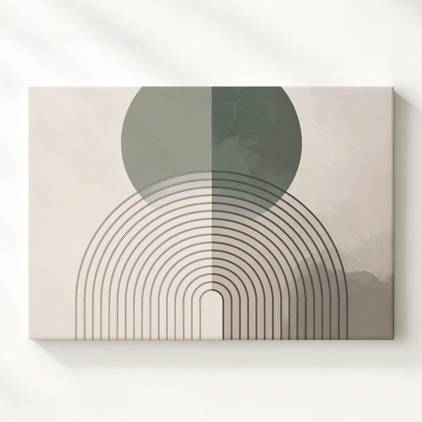 Geometric Arch & Circle Canvas – Minimalist Abstract Balance Art - Gifitto