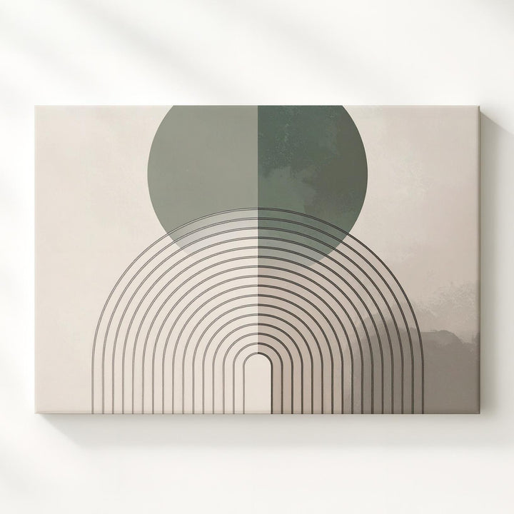 Geometric Arch & Circle Canvas – Minimalist Abstract Balance Art - Gifitto