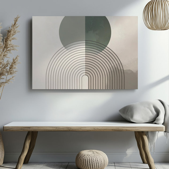 Geometric Arch & Circle Canvas – Minimalist Abstract Balance Art - Gifitto