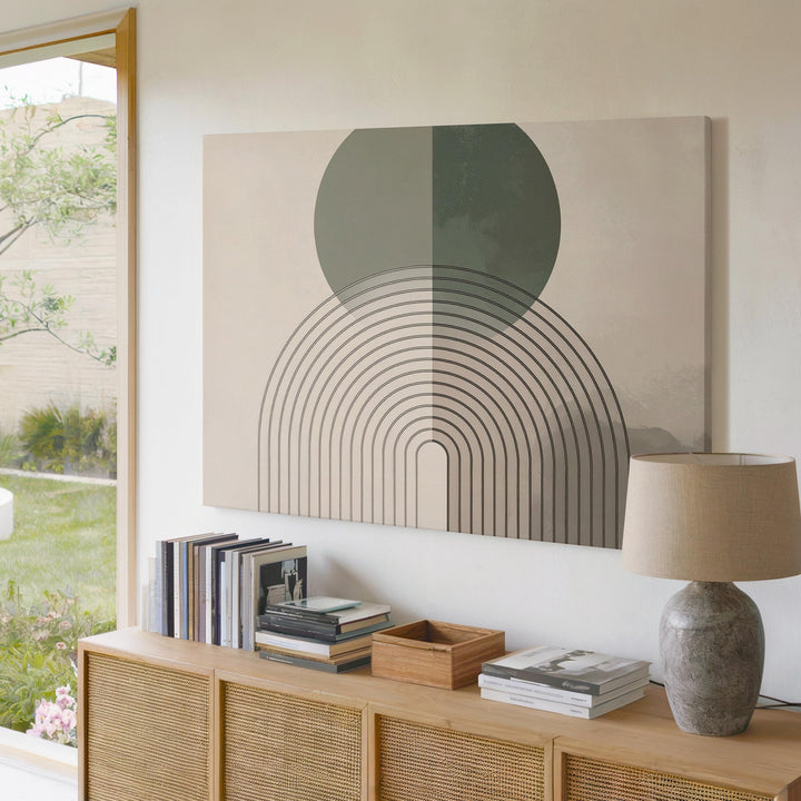 Geometric Arch & Circle Canvas – Minimalist Abstract Balance Art - Gifitto