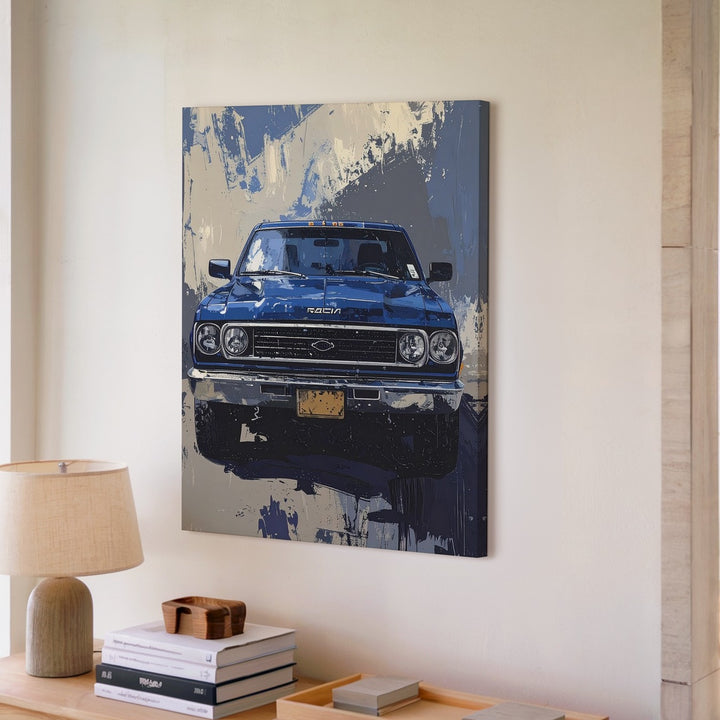 RAM Pickup Front View Canvas – Gritty Painterly Truck Wall Art - Gifitto