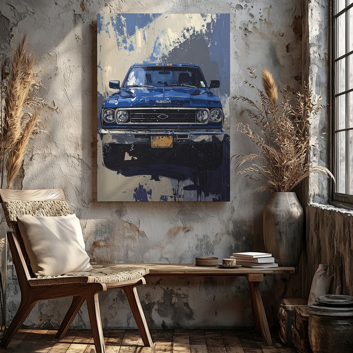 RAM Pickup Front View Canvas – Gritty Painterly Truck Wall Art - Gifitto