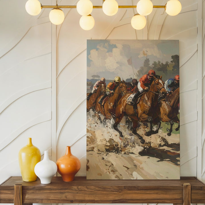 Horse Race Momentum Canvas – Dynamic Equine Action Wall Art - Gifitto