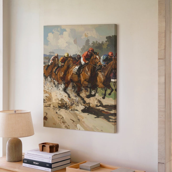 Horse Race Momentum Canvas – Dynamic Equine Action Wall Art - Gifitto