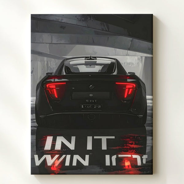 “In It To Win It” Hypercar Canvas – Rear-View Cinematic Automotive Wall Art - Gifitto