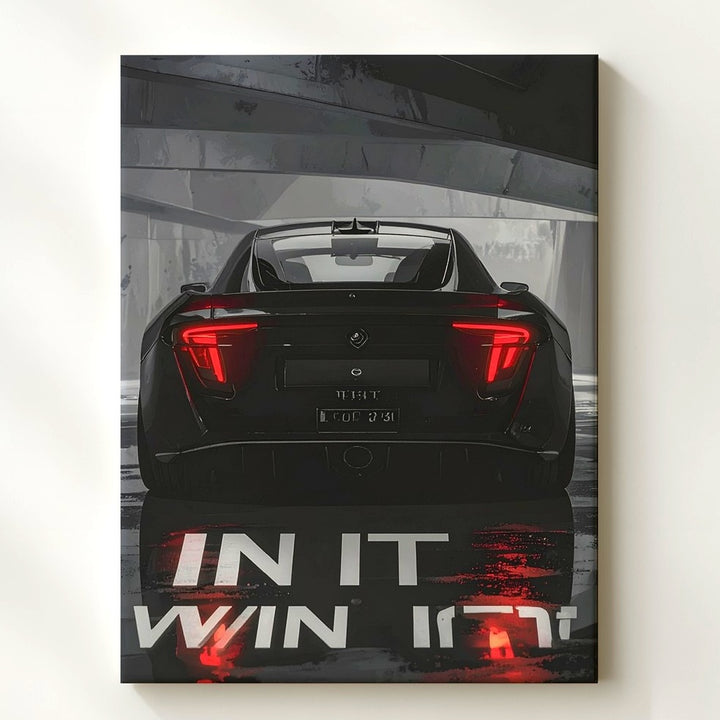 “In It To Win It” Hypercar Canvas – Rear-View Cinematic Automotive Wall Art - Gifitto