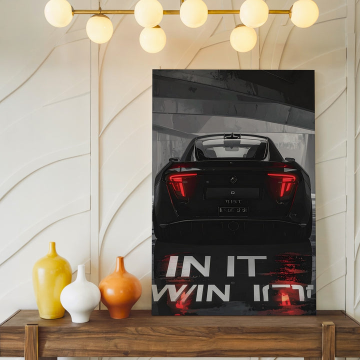 “In It To Win It” Hypercar Canvas – Rear-View Cinematic Automotive Wall Art - Gifitto