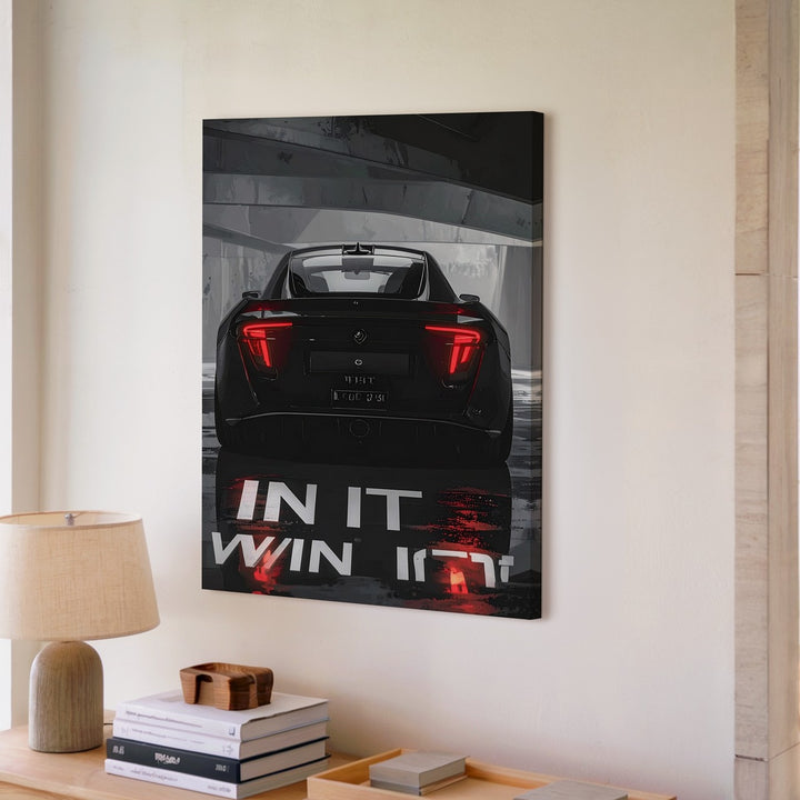 “In It To Win It” Hypercar Canvas – Rear-View Cinematic Automotive Wall Art - Gifitto