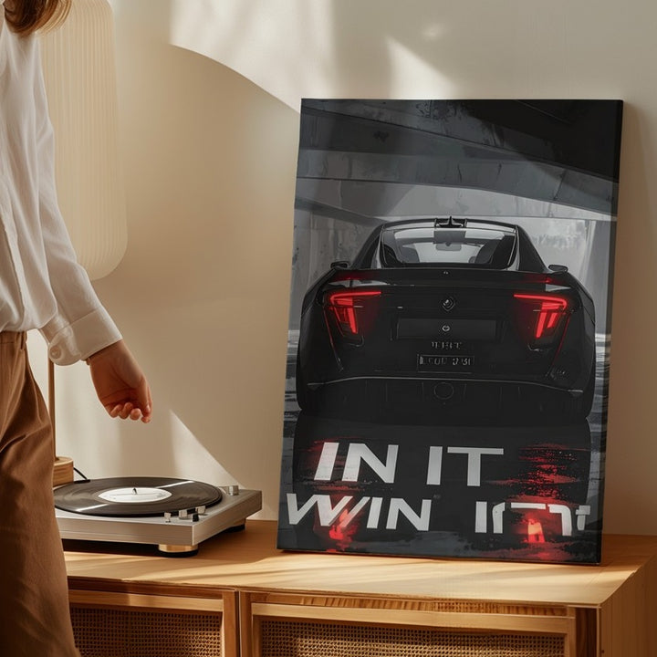“In It To Win It” Hypercar Canvas – Rear-View Cinematic Automotive Wall Art - Gifitto